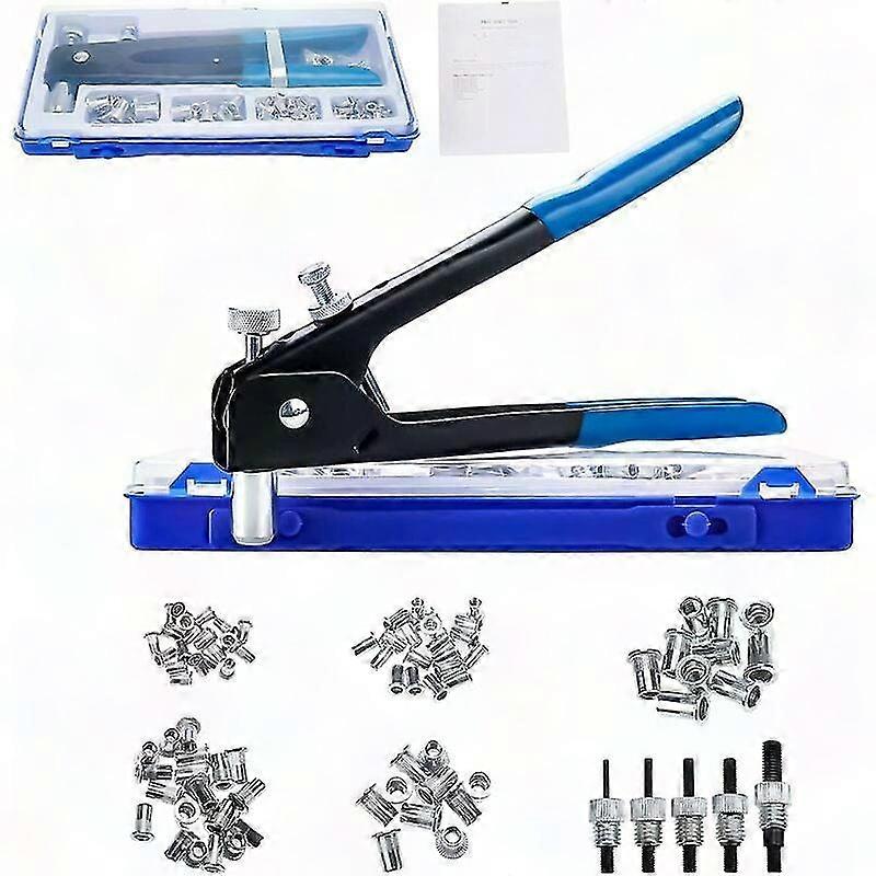 86Pcs Rivet Gun Kit with M3 M4 M5 M6 M8 Threaded Nuts & Inserts for Riveter Tool
