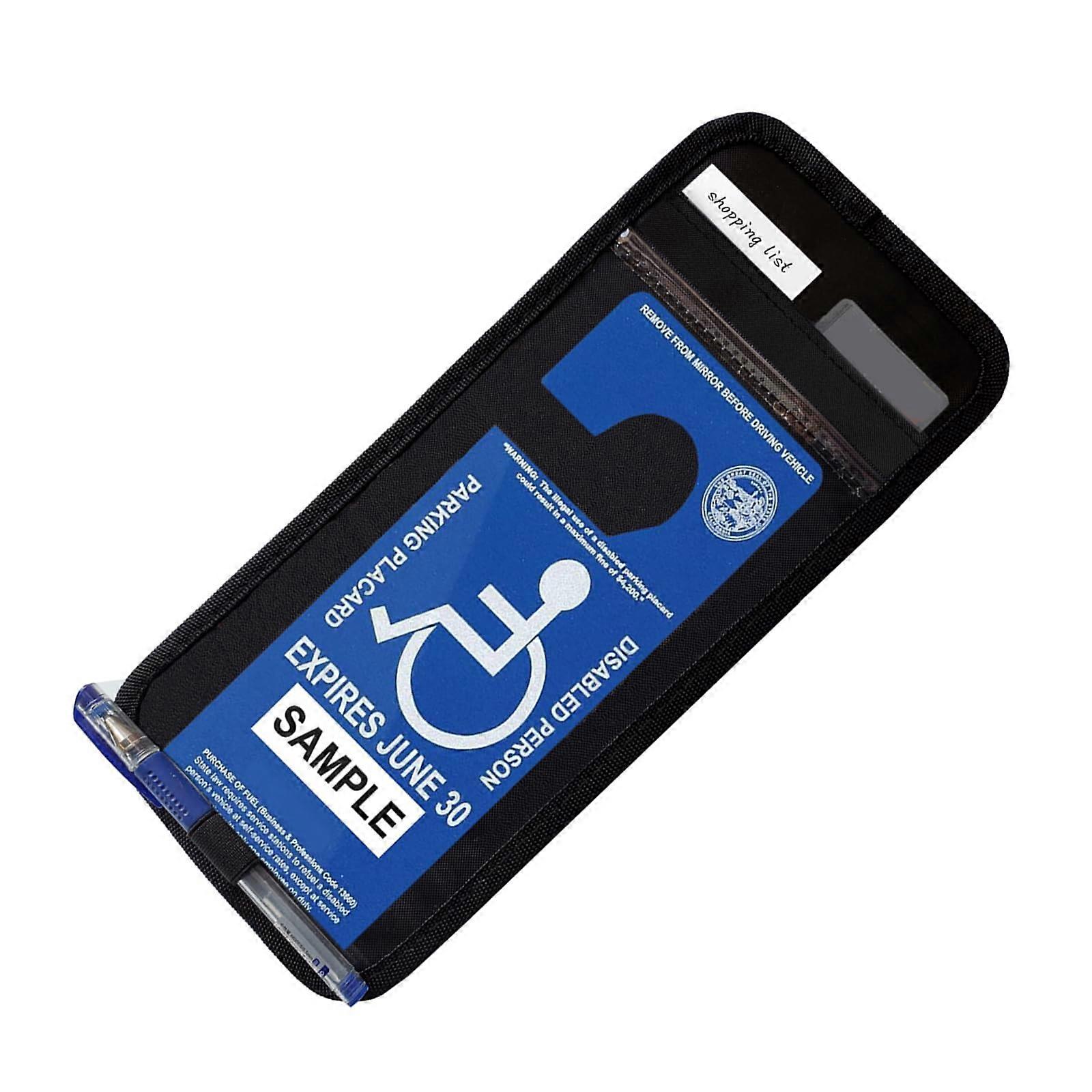 Portable Handicap Placard Holder For Auto With 3 Pockets 1 Pen Holder Transparent PVC Bag For Disabled Parking Permits