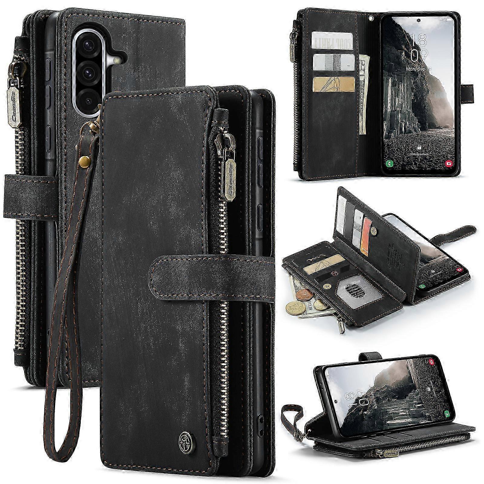 Wallet case for Samsung A56 5G with zipper and card storage