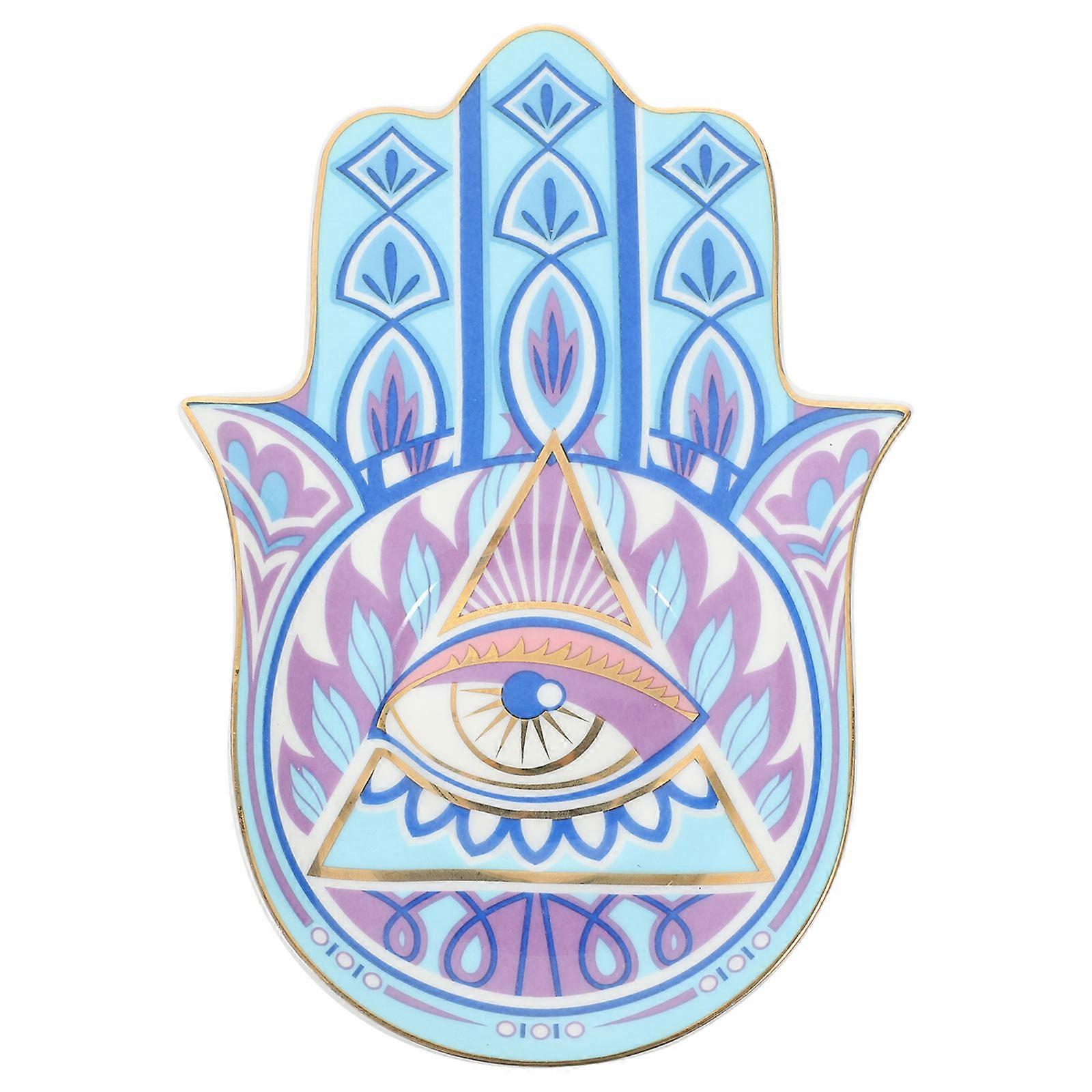 Ceramic Evil Eye Trinket Dish Home Decor Multi Color Storage Function 1Set