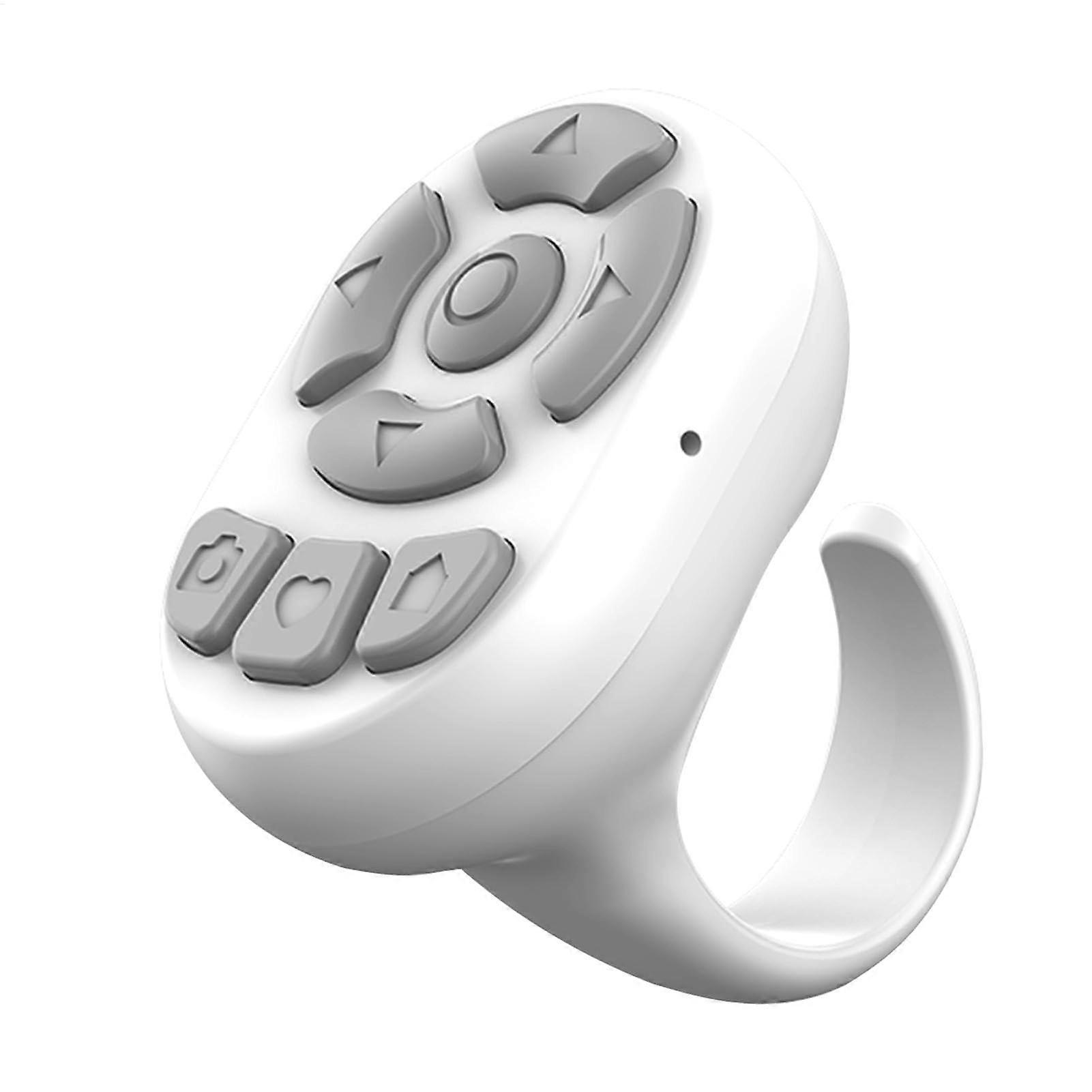 Wireless Scrolling Ring  Auto Clicker for Phone, Remote Control for Phones and Tablets White