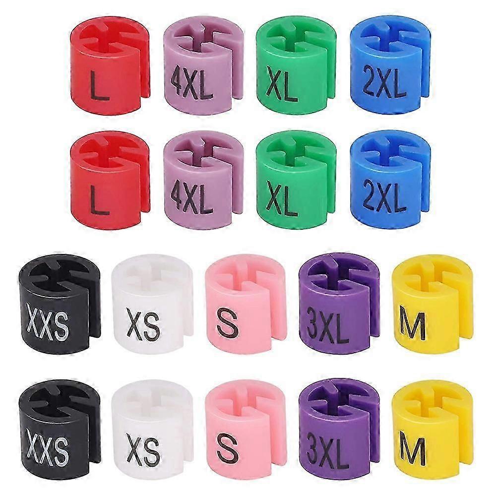 Δείκτες μεγέθους για κρεμάστρες 90Pcs Πλαστικές ετικέτες χρωματικής κωδικοποίησης μεγέθους κρεμάστρας ρούχων Ιδανικό για οργάνωση καταστημάτων λιανικής πώλησης Ποικιλία χρωμάτων Βαθύς καθαρισμός