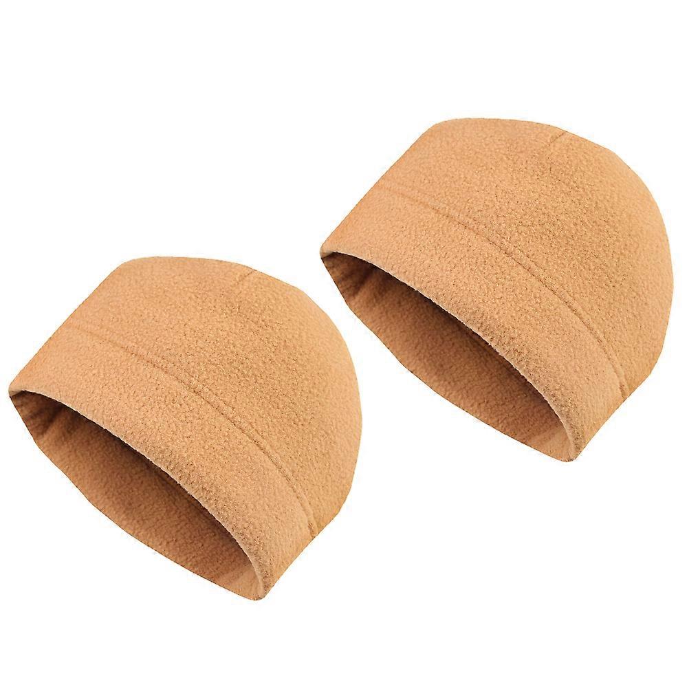 Keep Warm Cap Earmuffs Design Winter Outdoors Camping Khaki Windproof 2Pcs