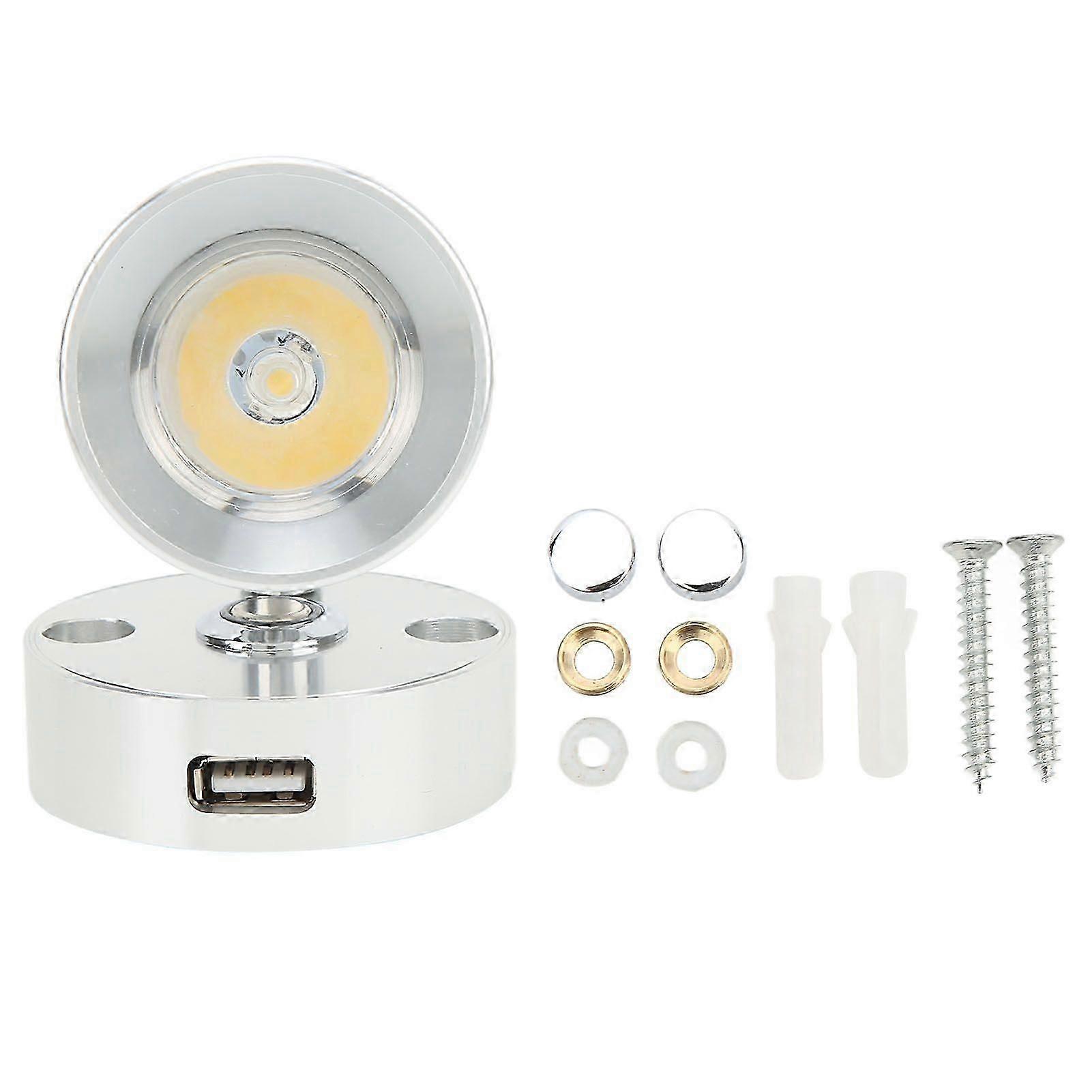 LED reading light for caravan with dimming switch and USB port hr
