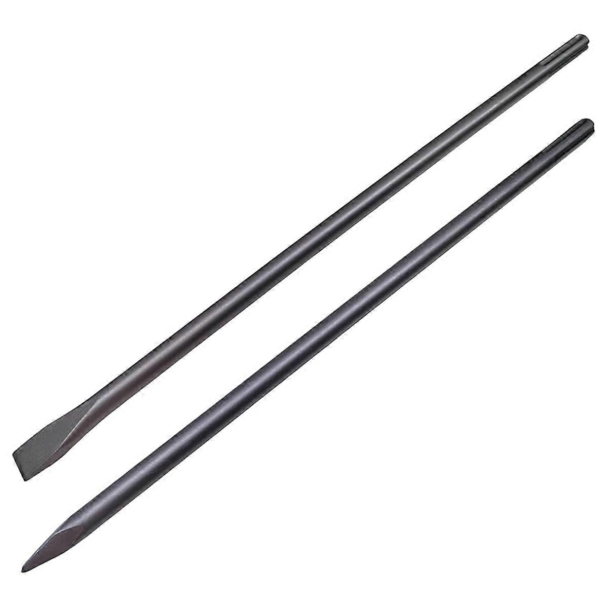 24-Inch SDS Max Set, 1 Inch Flat Chisel and Point Chisel, Tile Removal Tool for SDS-Max Hammer Drill