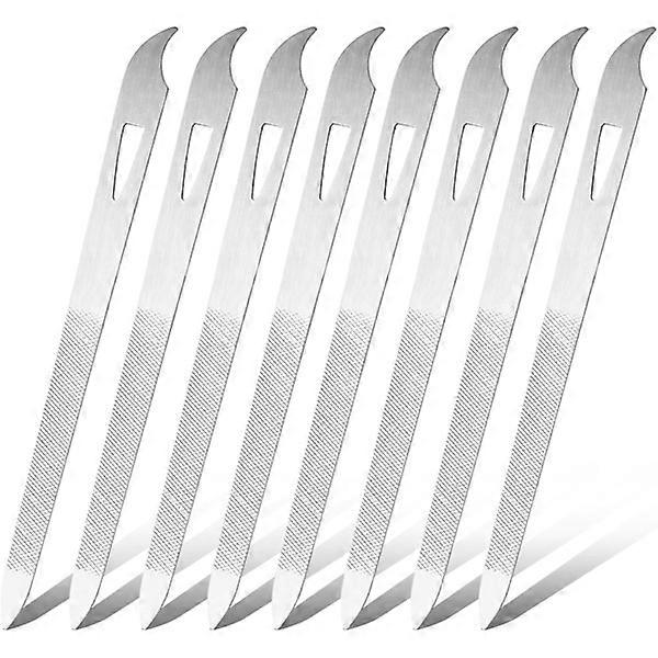 6個の金属製ネイルファイルセット、両面ステンレス鋼のネイルファイル、マニキュアツール。