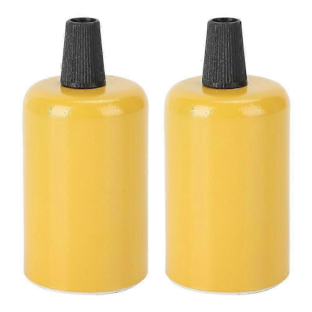 2Pcs Retro Style E27 Ceiling Light Lamp Holder Base DIY Lighting Fitting Light AccessoriesYellow--