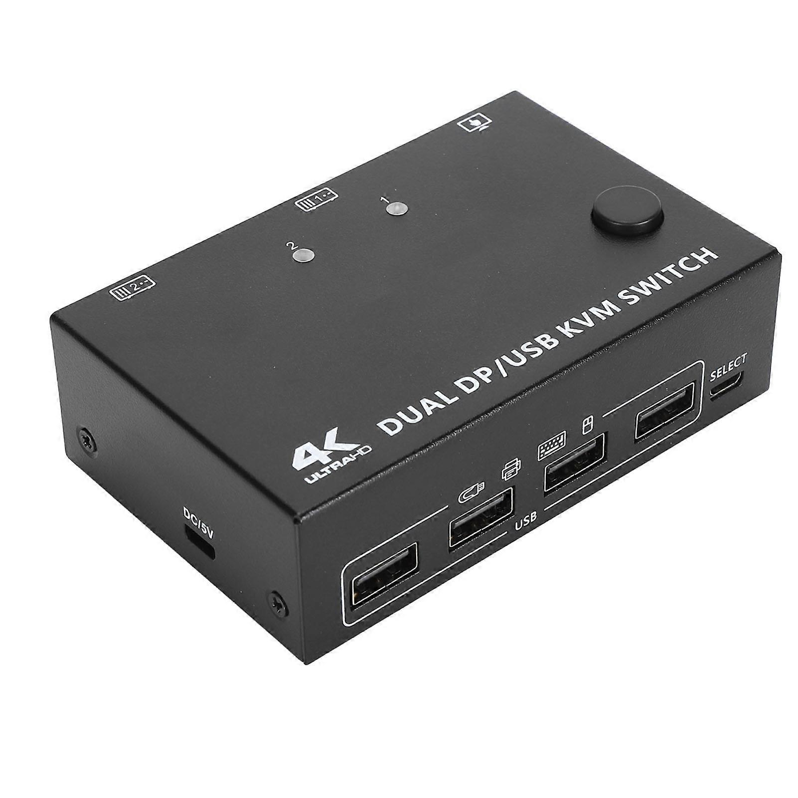 8K Dual-Monitor-KVM-Switch, 2 Eingänge, 2 Ausgänge, DisplayPort, 1.4, USB2.0