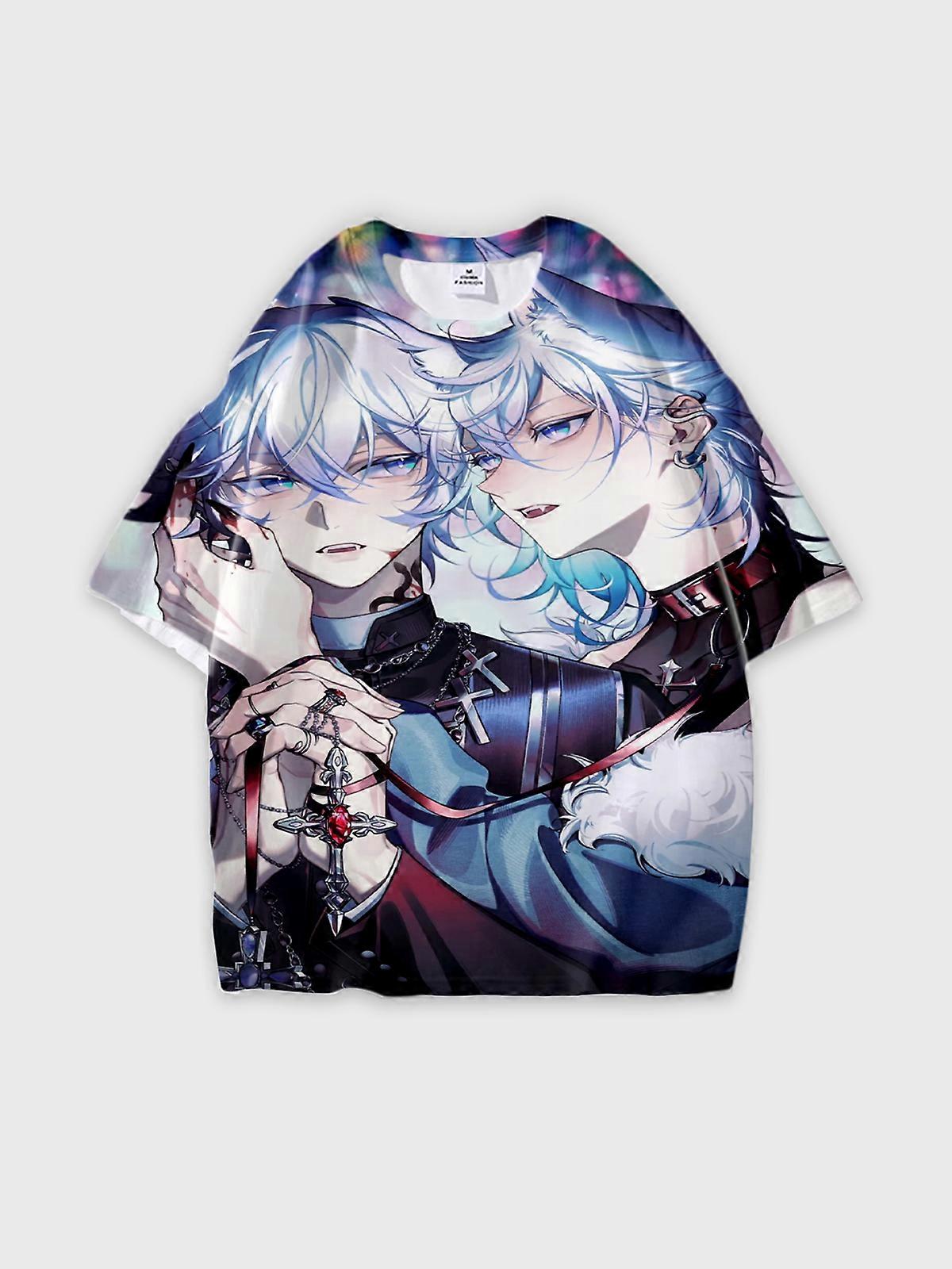 T-Shirt Short Sleeve Round Neck, Summer Casual Loose Graphic Tee, Unisex Paradox Live THE ANIMATION V526