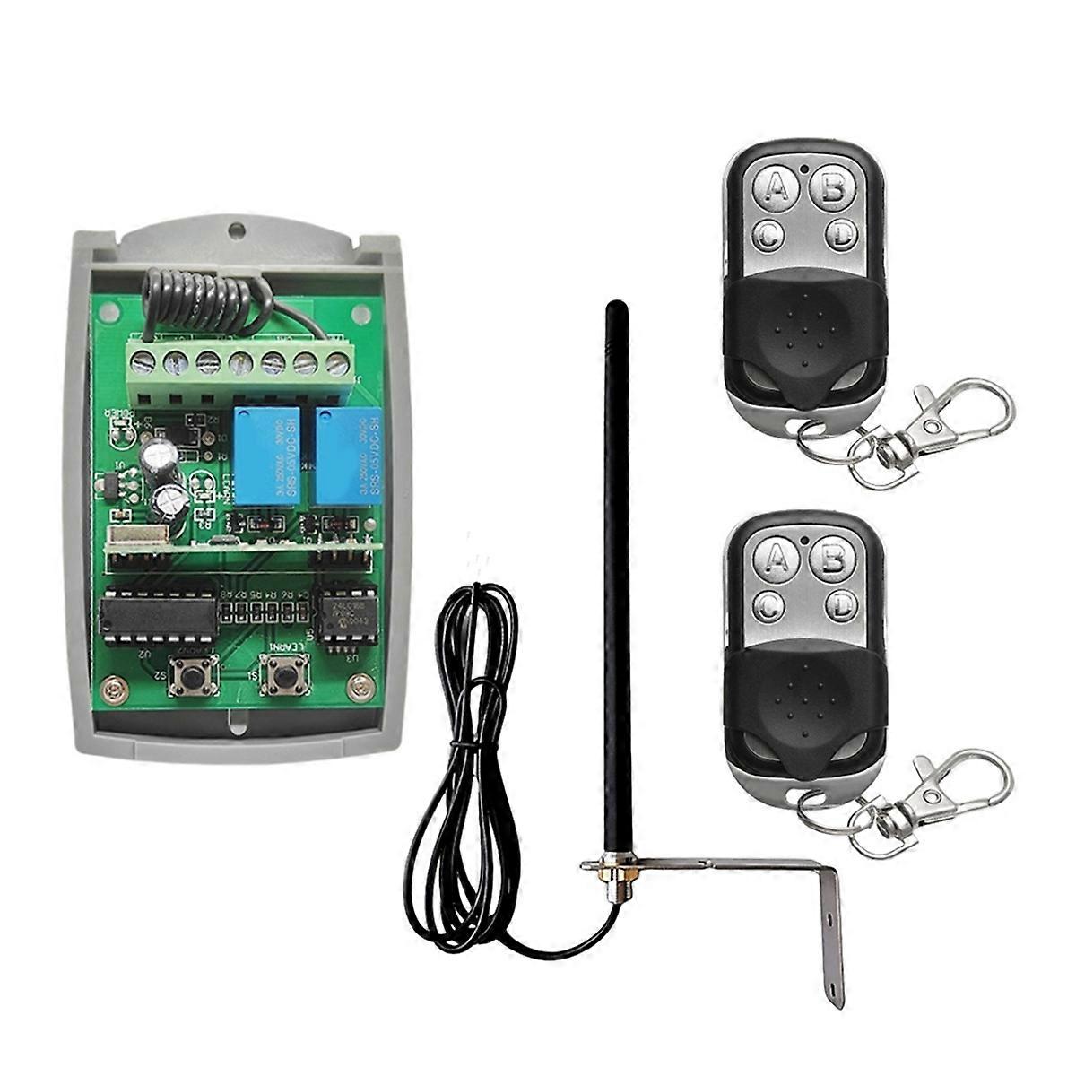Universal Garage Door Remote Control 2 Channel 433MHz Remote Control, Receiver, Antenna Replacement