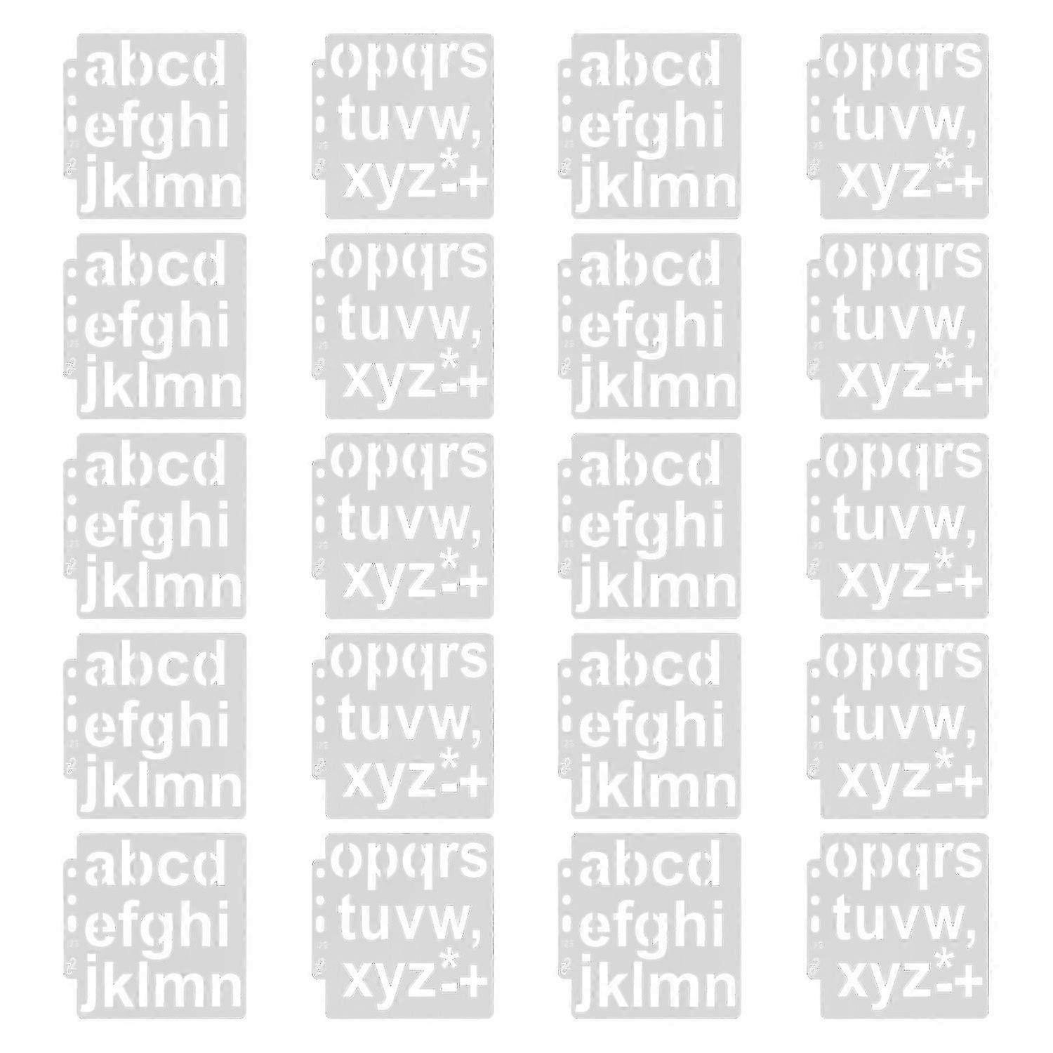 20pcs Letter Template Hollow Alphabet Stencils Reusable Painting Stencils for Notebook Diary Art Pro