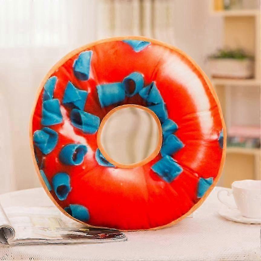 Soft Plush Pillow Stuffed Seat Pad Donut Foods Cushion Cover Case