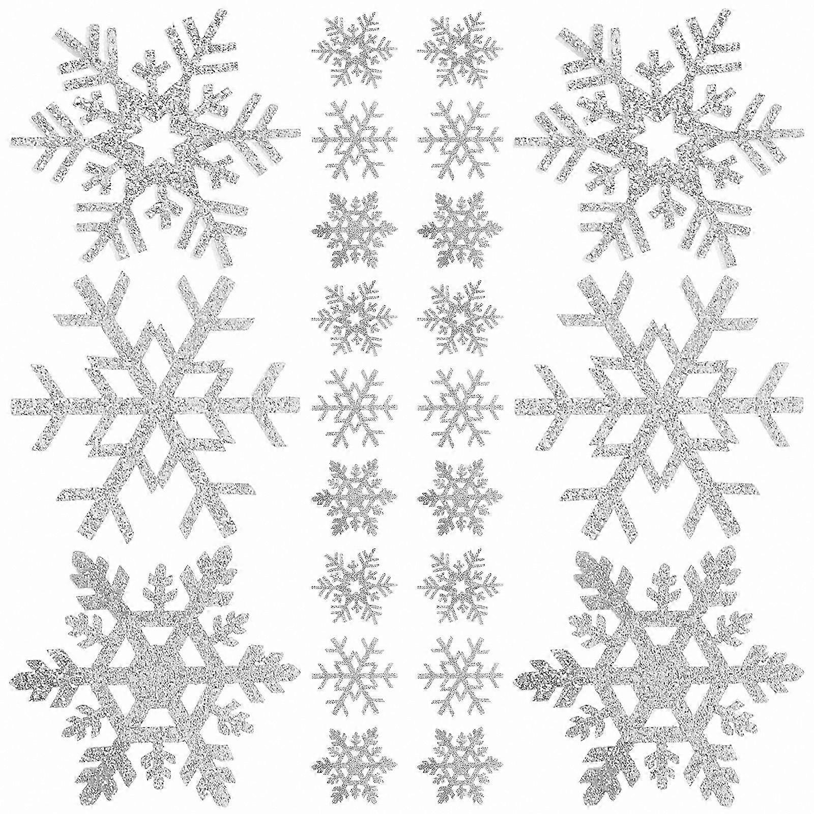 30Pcs Snowflake Iron-On Embroidery Patches for Jackets Hats Clothing DIY Craft Projects公主派对装饰