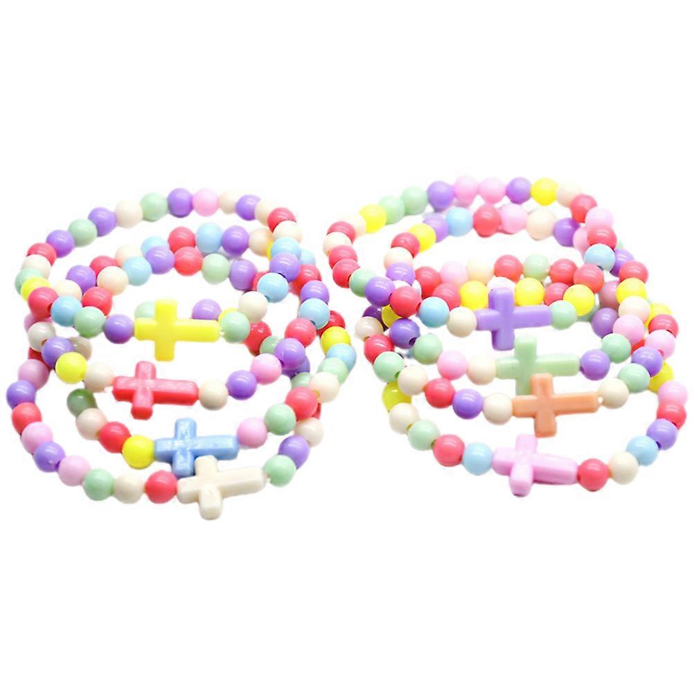 Cross Bracelet for Men with Assorted Color Plastic Charm Great for Daily Wear and Stylish Outfits 8pcs
