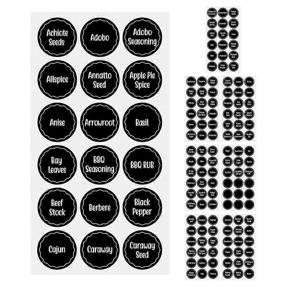 Labels For Food Containers Spice Jars Kitchen Cabinets PVC Material Waterproof Function 8 Sheets