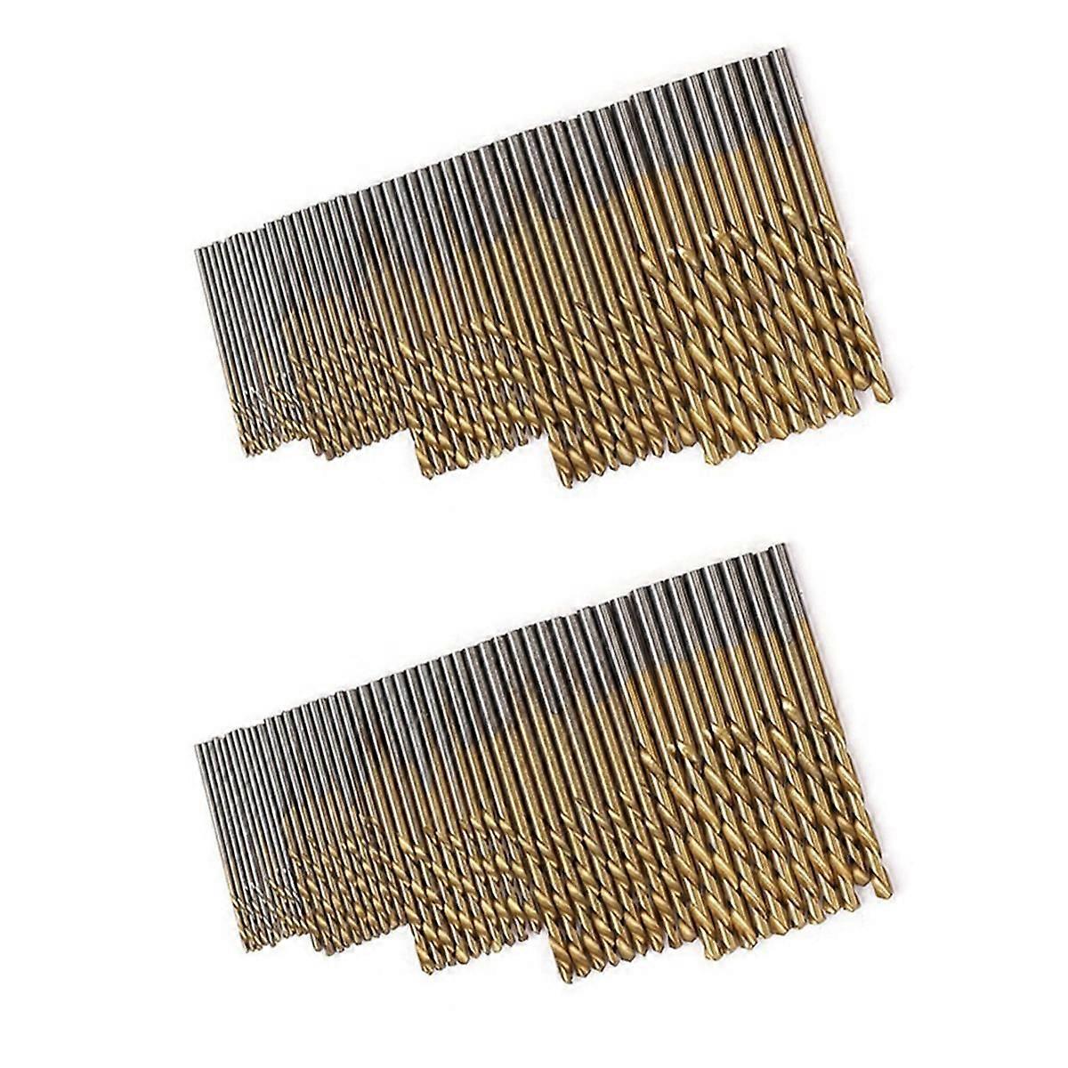 100Pcs High-Speed Steel Titanium-Plated Twist Drill 1-3mm Drill Woodworking Hole Tool Set Drill Too