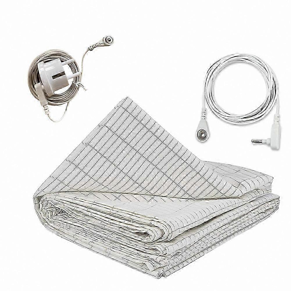 52x27 Inch Grounding Mat Made with Silver Fiber for Enhanced Sleep and Comfort EU Plug Included