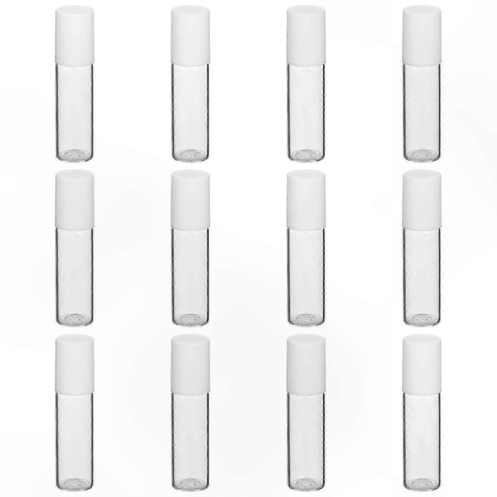 12 Pack Reusable Glass Roller Bottles for Essential Oils, 5ML Roll-On Refillable Containers