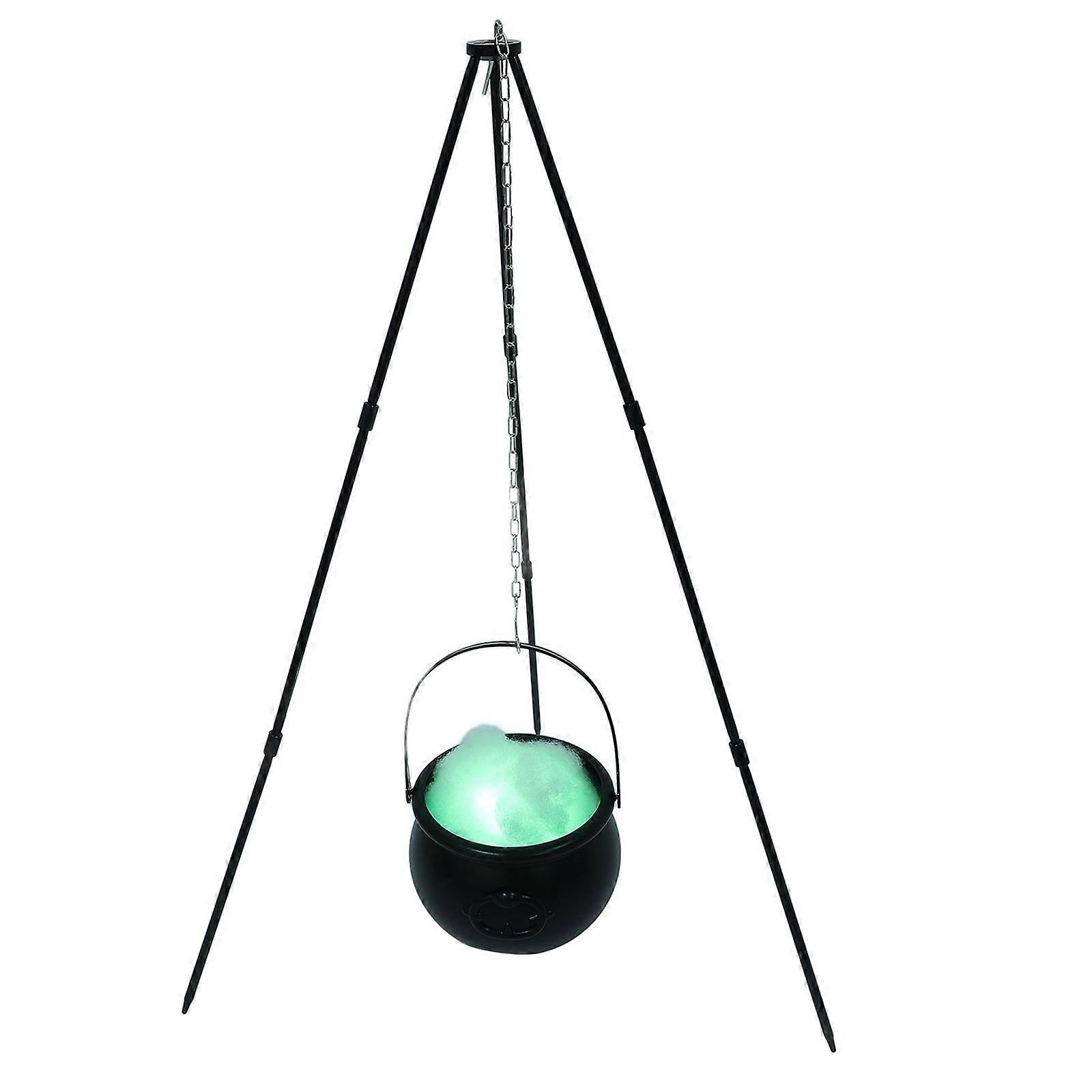 1 Set Halloween Decoration Witch Cauldron On Tripod Bowl Halloween Ornament Halloween Glowing Effect Witch Cauldron Decoration With Witch Pot