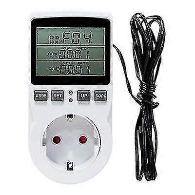 Euusauuk Thermostat Timer Socket Digital Temperature Controller Socket Outlet With Timer Switch Sensor Probe Heating Cooling