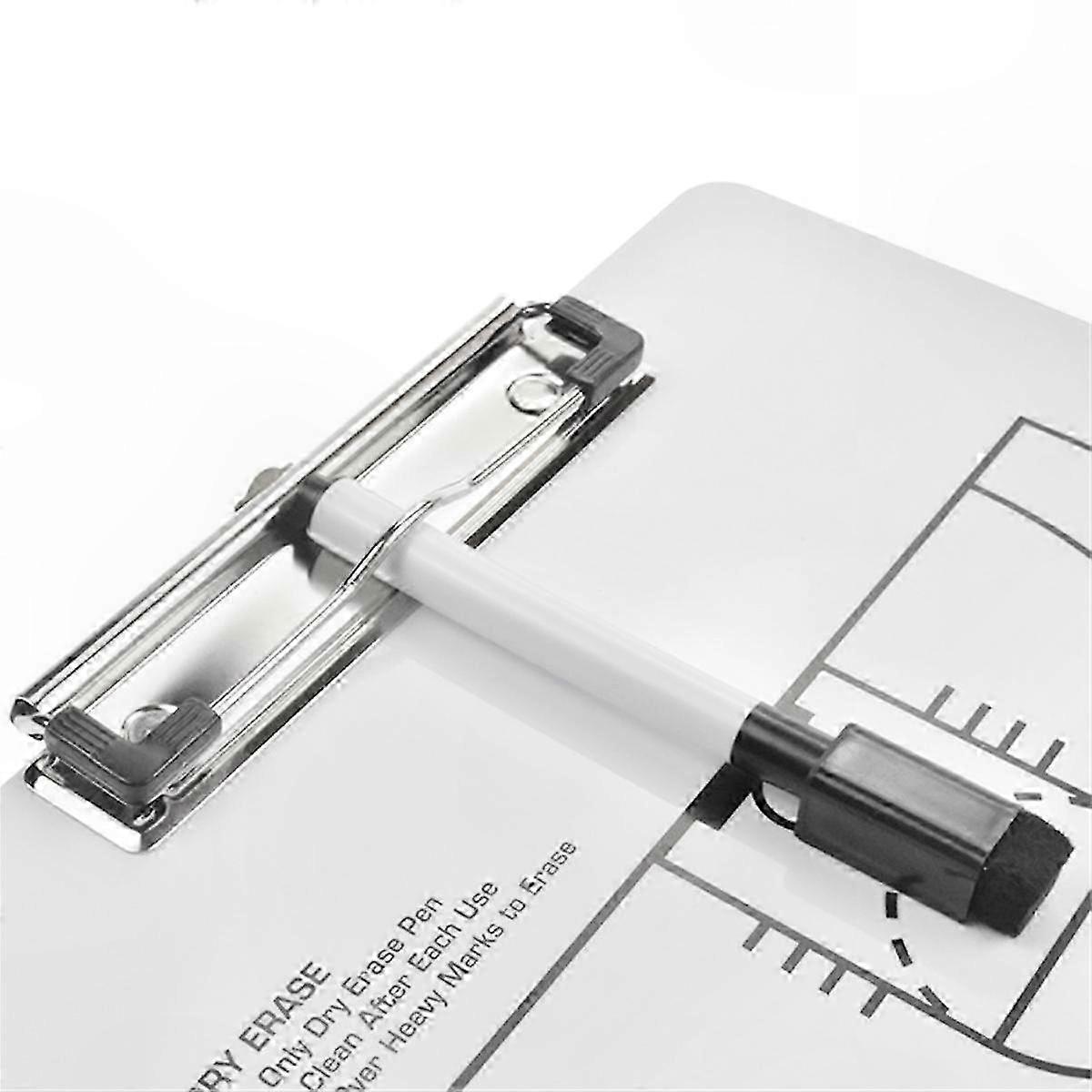 Double-Sided Dry Erase Basketball Coaching Clipboard with Marker Board for Practice and Games