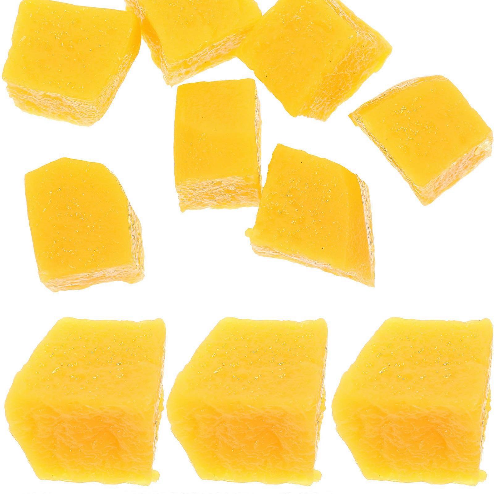 PVC Artificial Mango Slice for Decor 50Pcs Realistic Fruit Shop Props