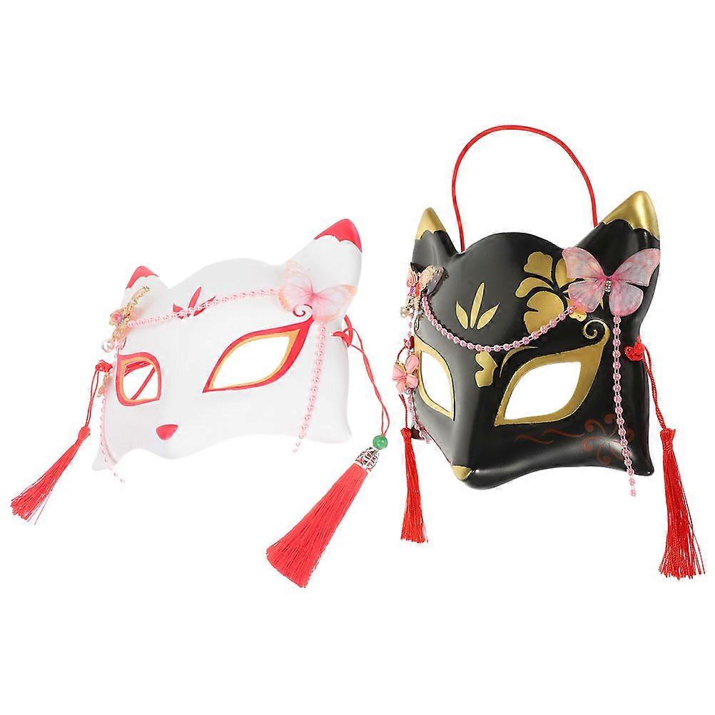 Plastic Fox Half Mask for Party Supplies Decorative 4Pcs Set