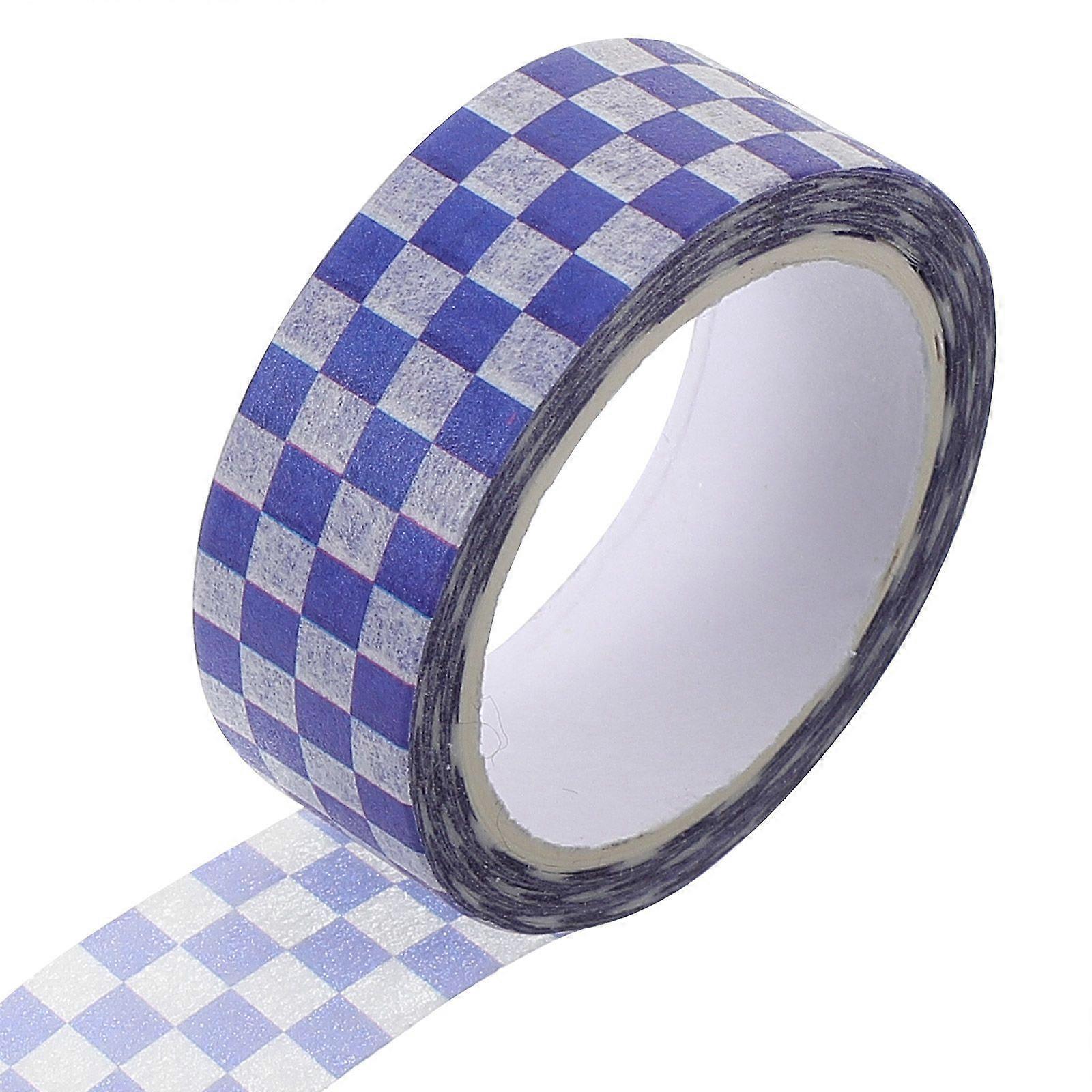 1 Roll of Checkered Flag Tape DIY Scrapbooking Tape Adhesive Checkered Tape Decorative Grid Washi Tape