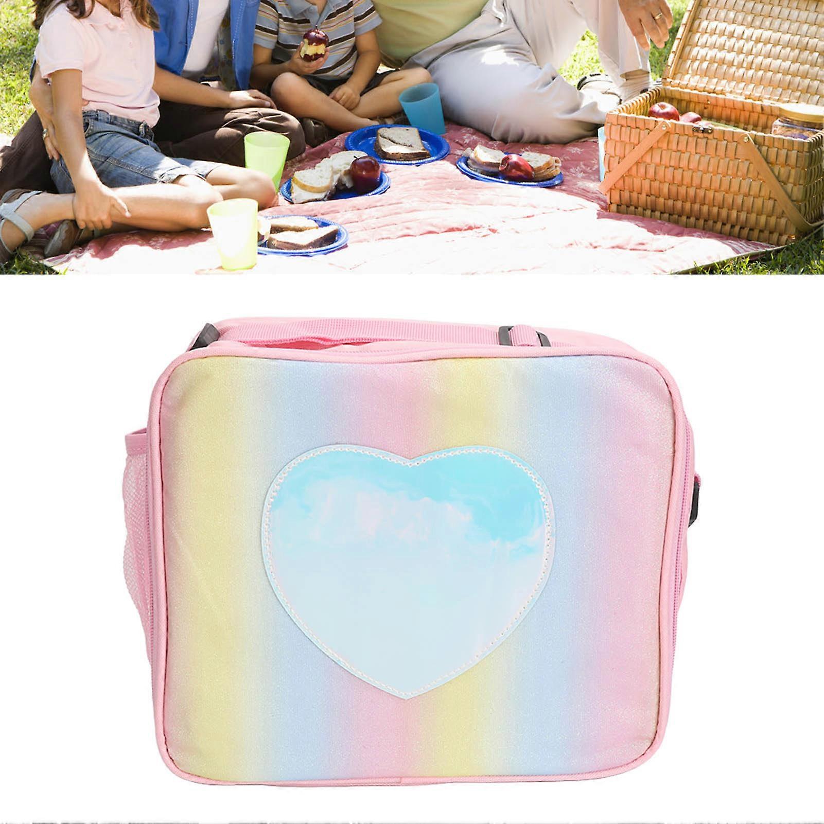 Small Pink Gradient Lunch Bag, Thermal Cooler, 225g, Leakproof