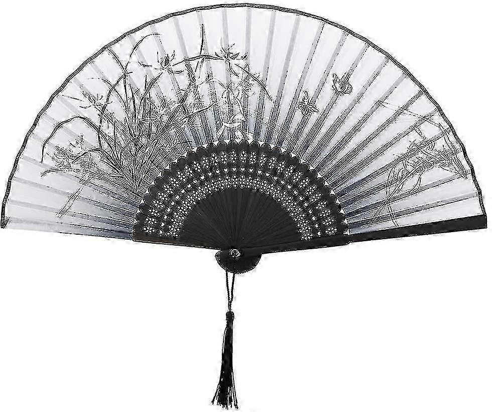 2023 - Pattern Lace Bamboo Foldable Hand Fan For Summer Occasions