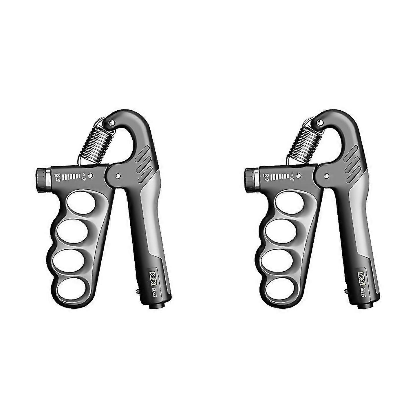 For Adjustable Electronic Counting Hand Grip Strengthener Grey