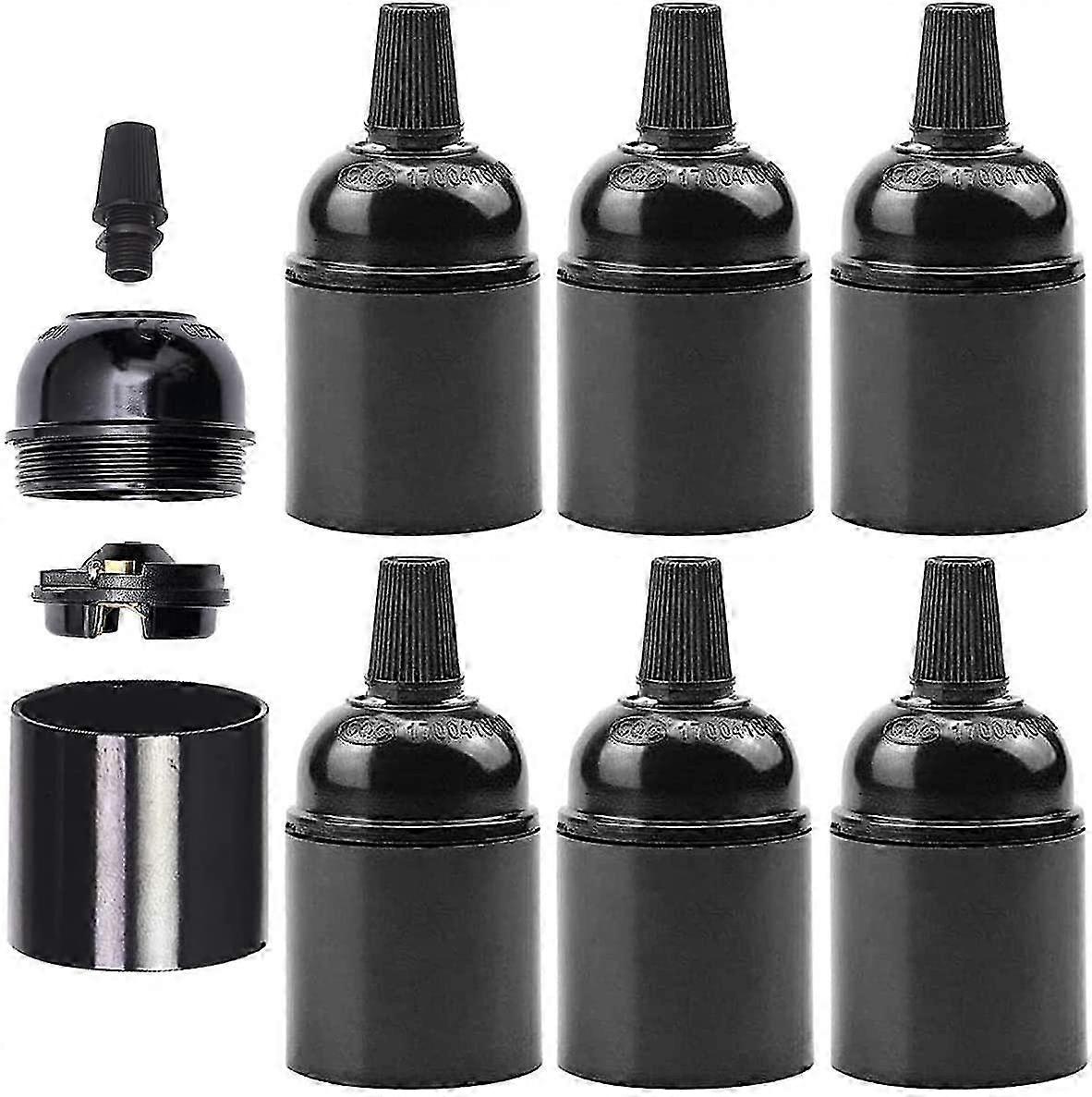 10 Pieces Bakelite Bulb Socket Vintage E27 Lamp Socket Black Edison Retro Pendant Lamp-2025-ss