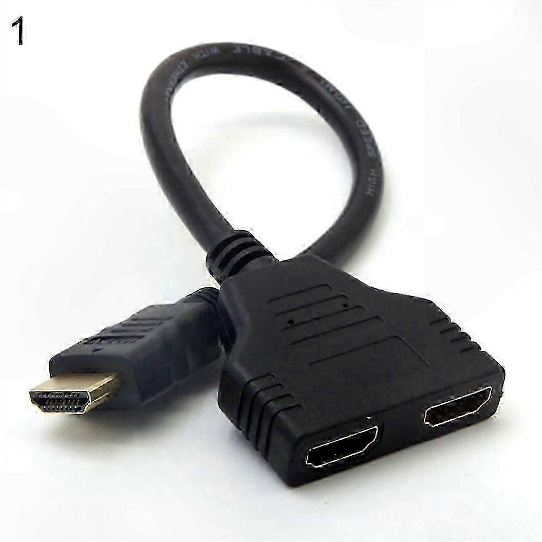 Dual Female HDMI to Male Adapter Cable for Video Output Expansion, 1080P Resolution Support