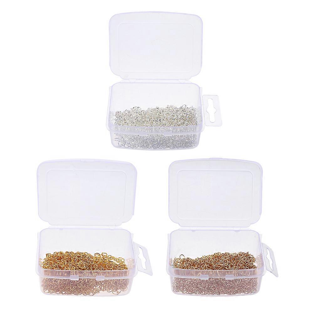Iron Extender Chain Necklace Extension Chains for Decoration 3 Boxes