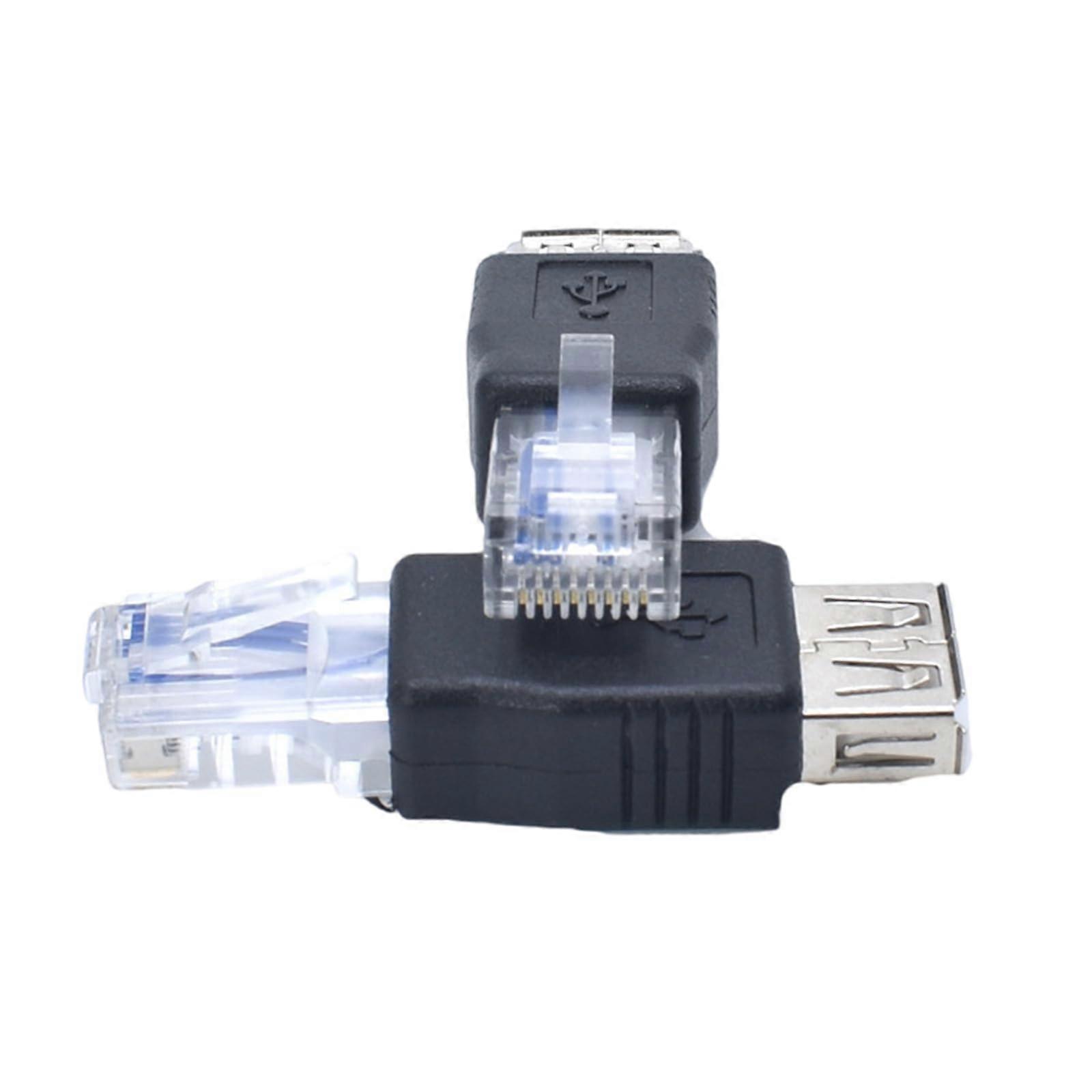 Ethernet To USB Adapter 2 Pack RJ45 Ethernet Male To USB Female Converters For ADSL Modem Routers