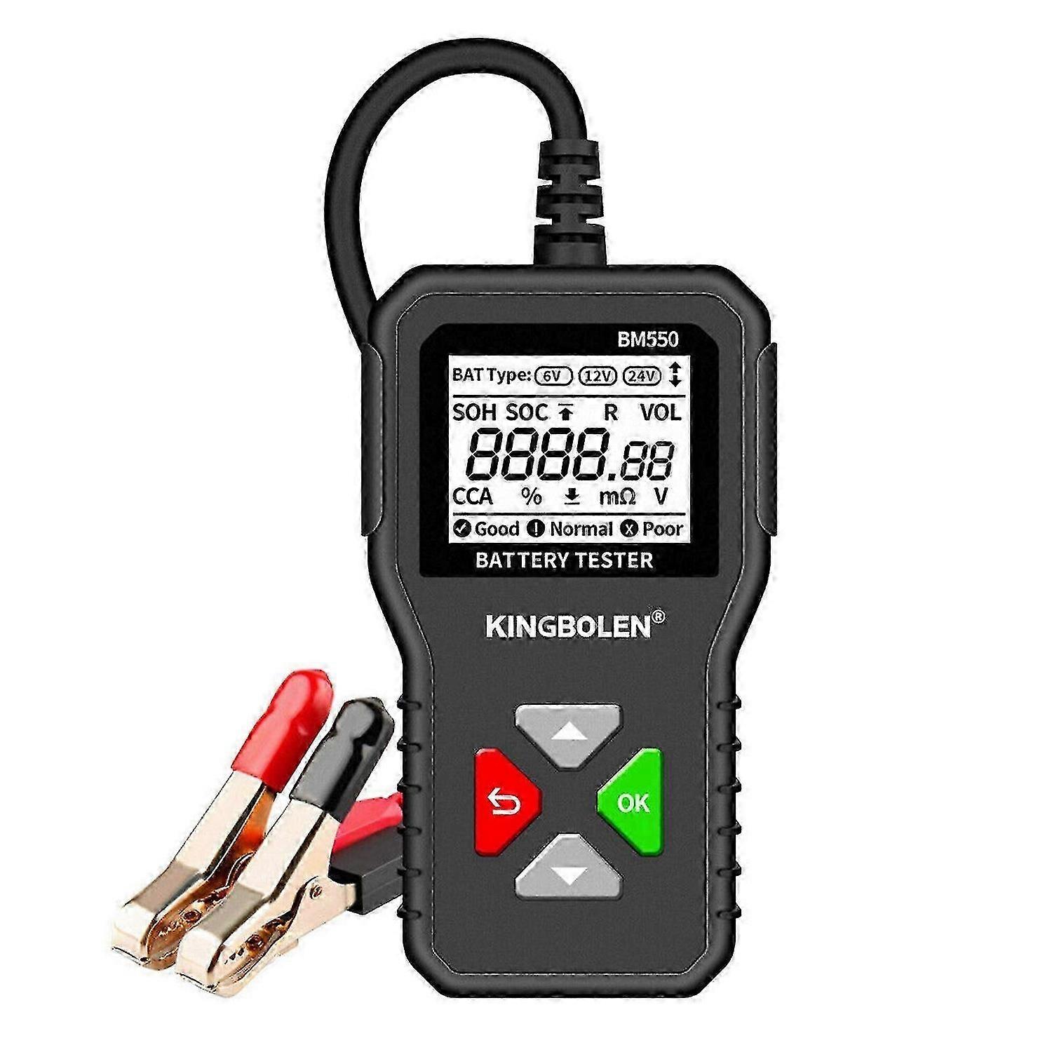 Professional Automotive Battery Tester 6V-24V with Smart Advanced Analysis & Quick Diagnosis