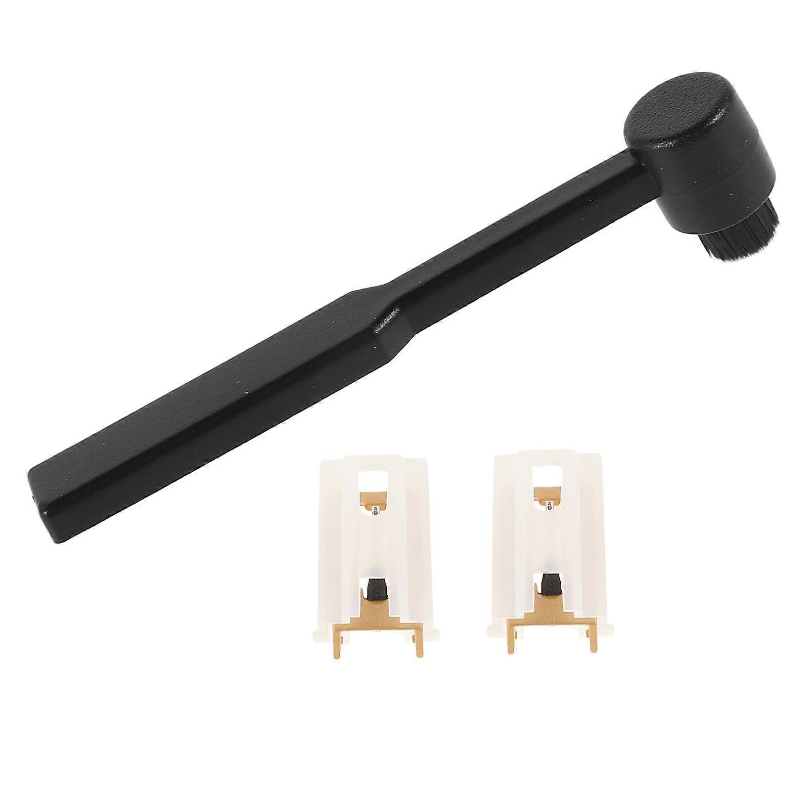 Record Player Needle Replacement Aluminum Stylus Set with Cleaning Brush 3 Pieces