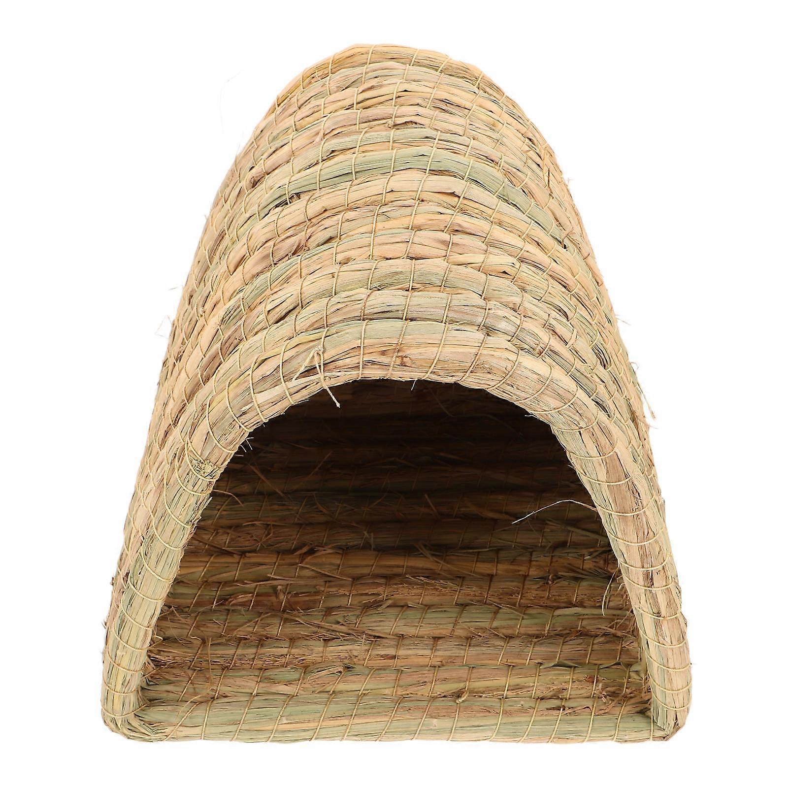 Small Pet Grass House Bunny Hideout 2Pcs Cozy and Comfortable Nest