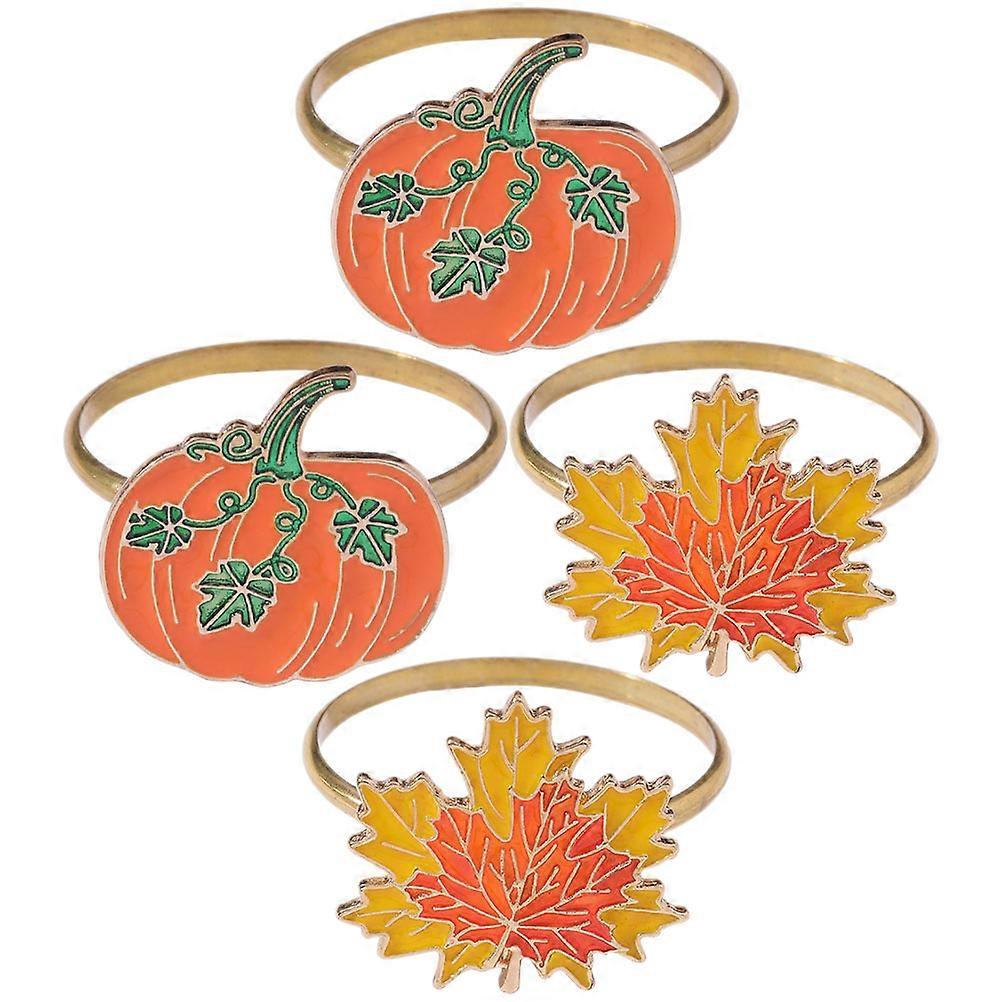 Thanksgiving Day Turkey Napkin Ring for Table Decor 8Pcs Red