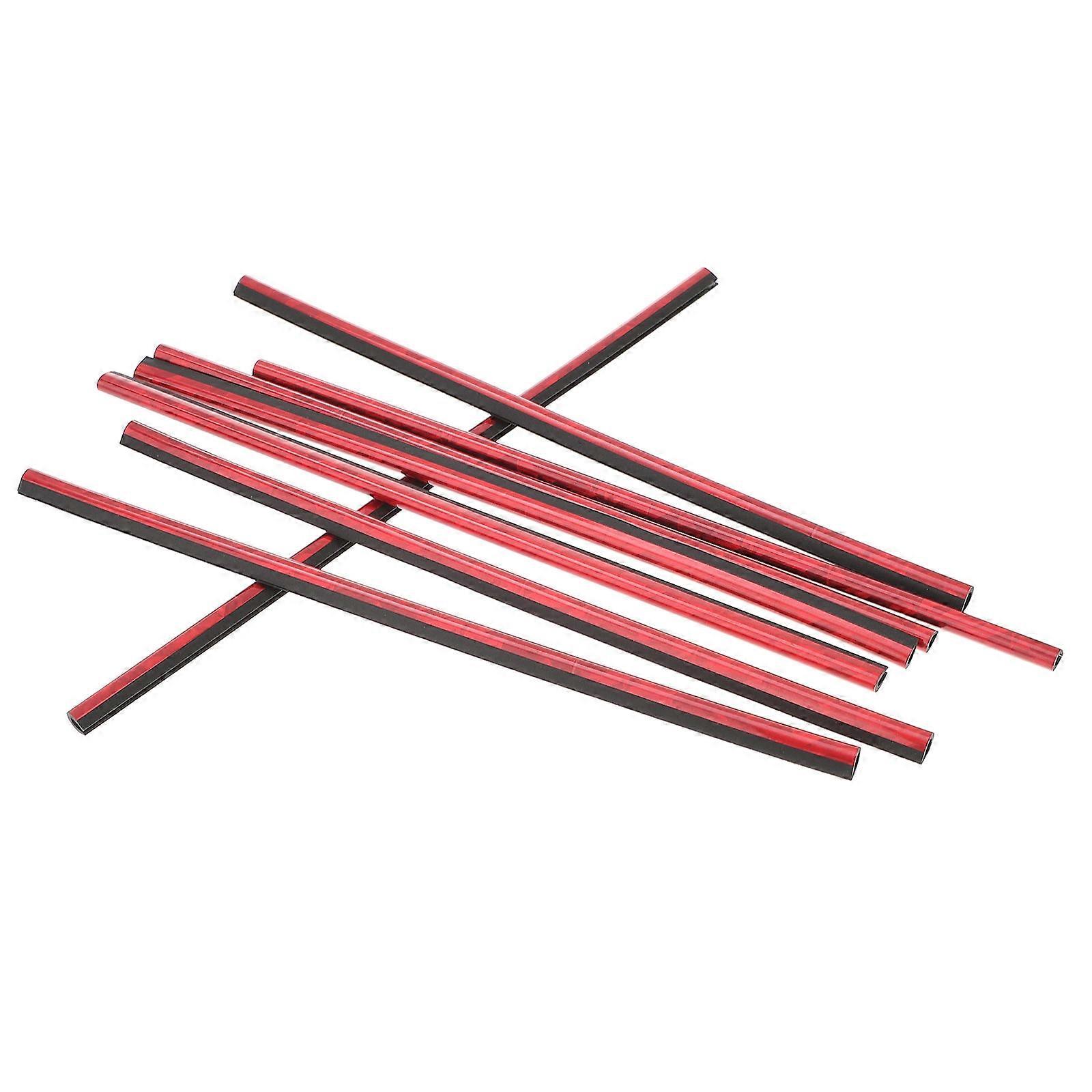 10Pcs Car Decoration Strips U Shape Trim Strips for Daily Car Decoration in Red Soft Rubber