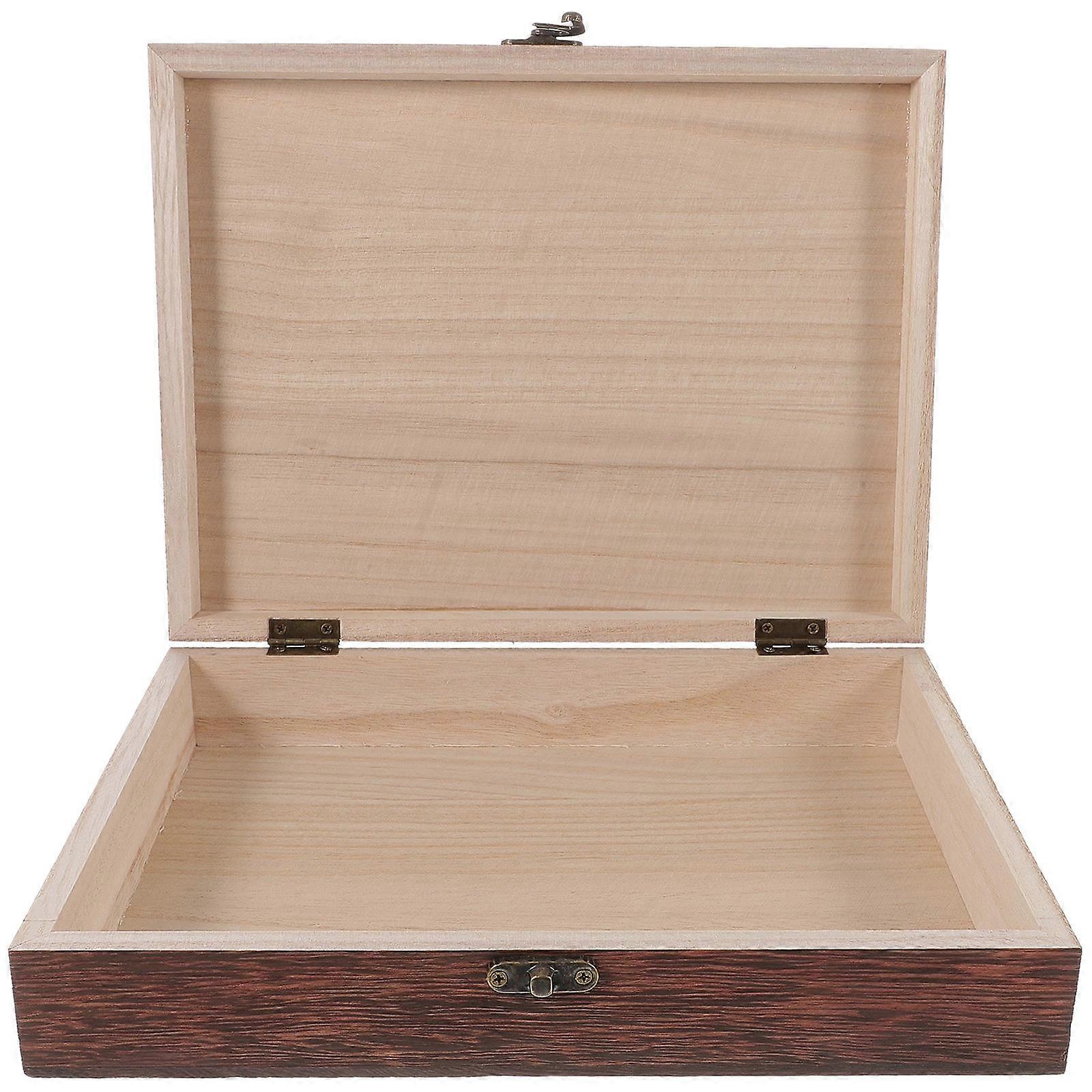 Wooden Storage Case with Lock for Storage 6Pcs Brown Boxes