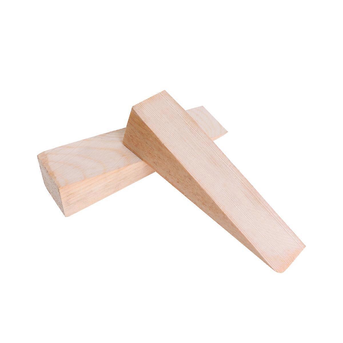 Wooden Door Stop Wedge 4 Pcs Designed For Babies Pets Home Use Triangular Shape Safety Device