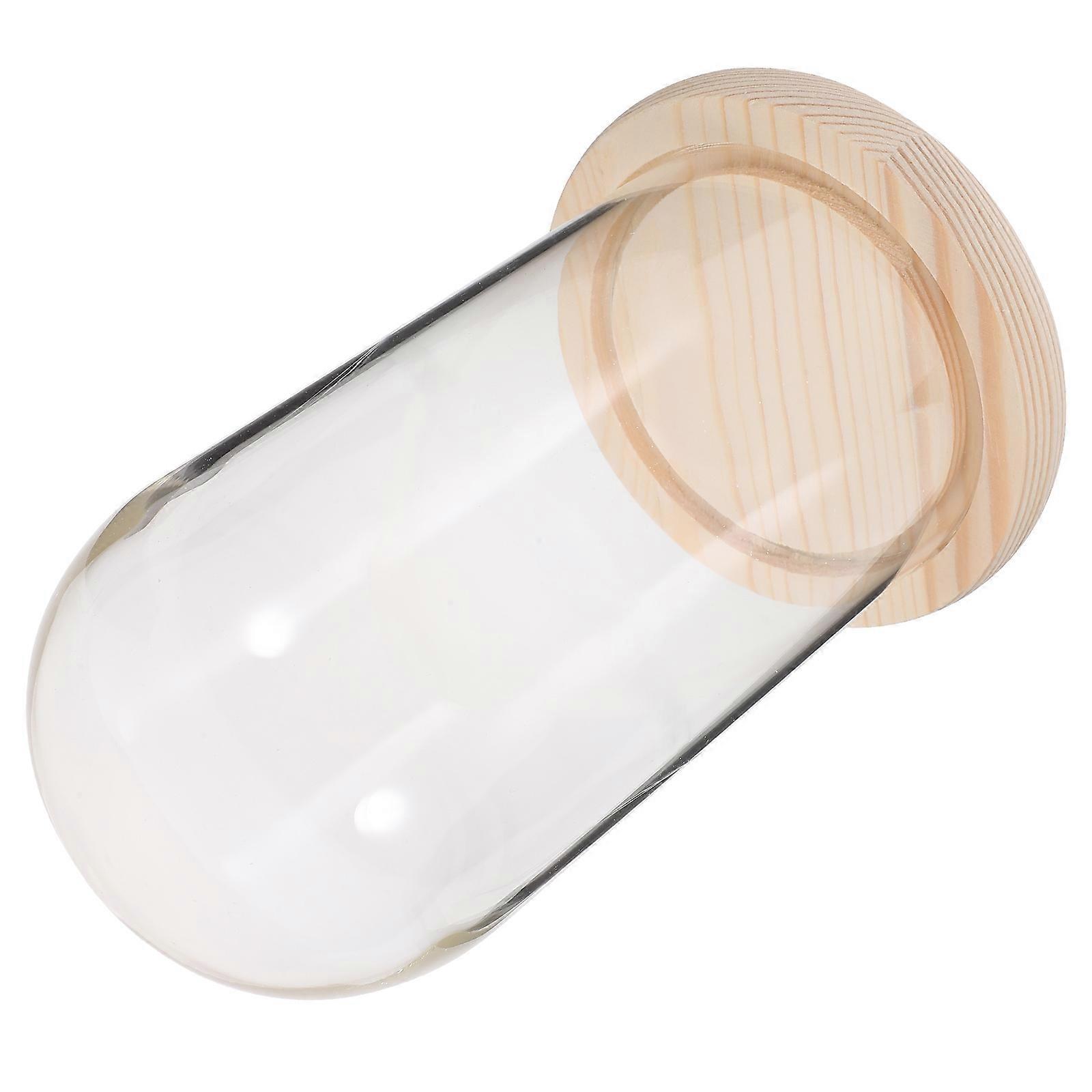 Glass Dome with Base 4Pcs Clear Eternal Flower Cloche for Display