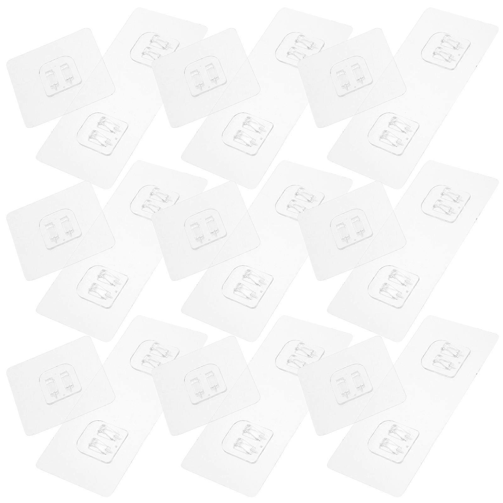 Clear Adhesive Suction Sticker Hooks 40Pcs Ideal For Bathroom Shower Storage Featuring No Drilling Installation And High Load Capacity