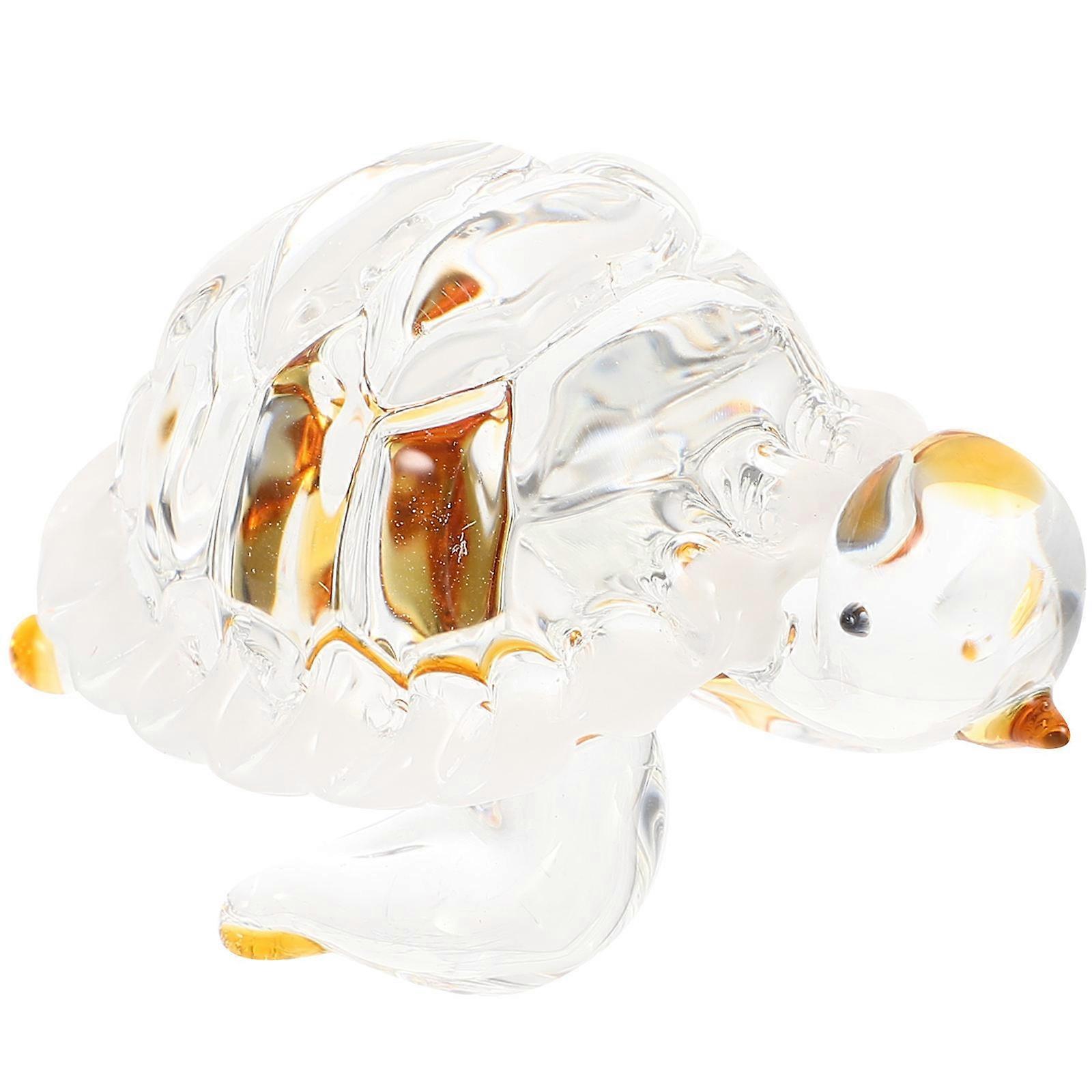Glass Turtle Decor 5Pcs Transparent Tabletop Glass Ornament for Display