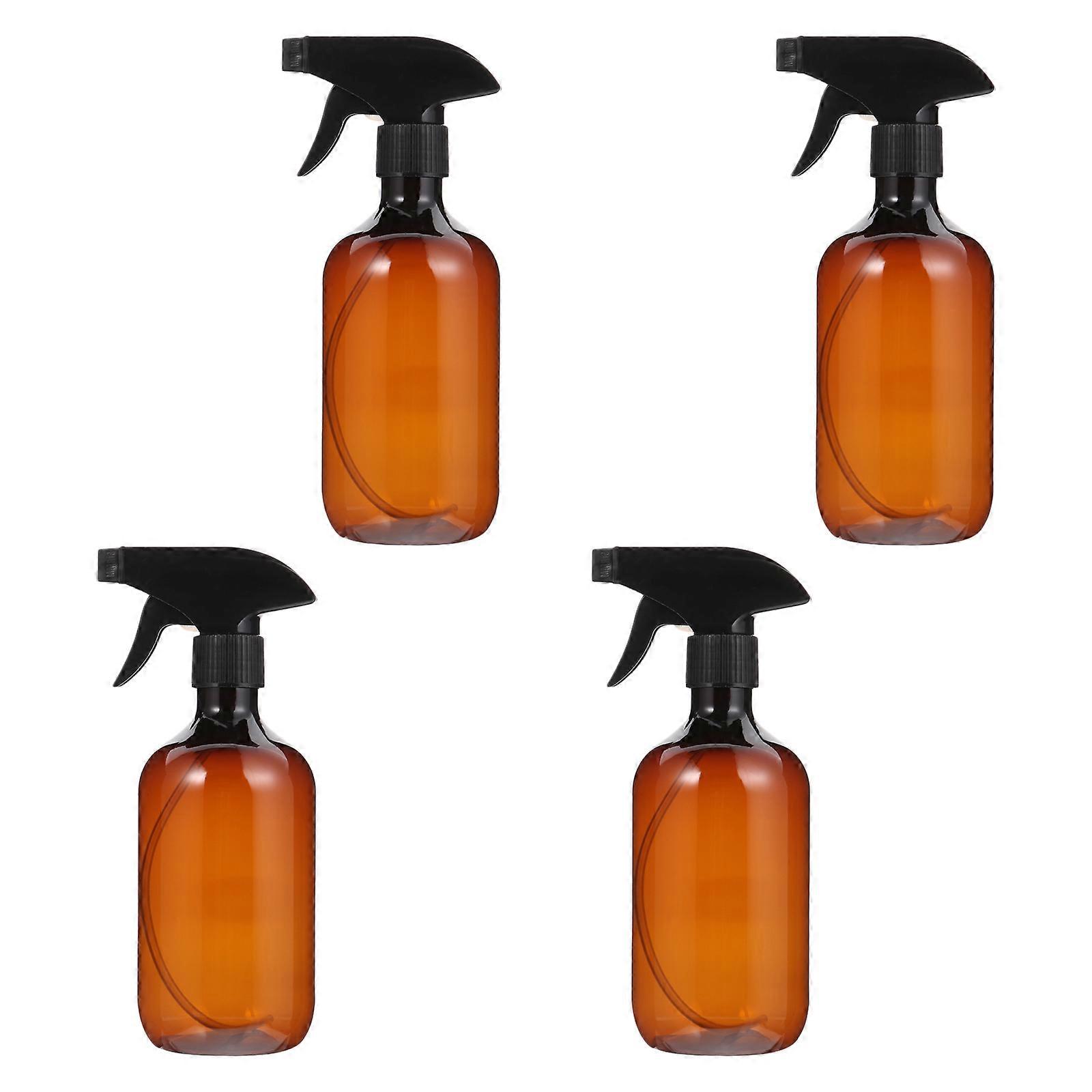 Empty Plastic Spray Bottle for Storage 4Pcs 500ml Brown Pet Material