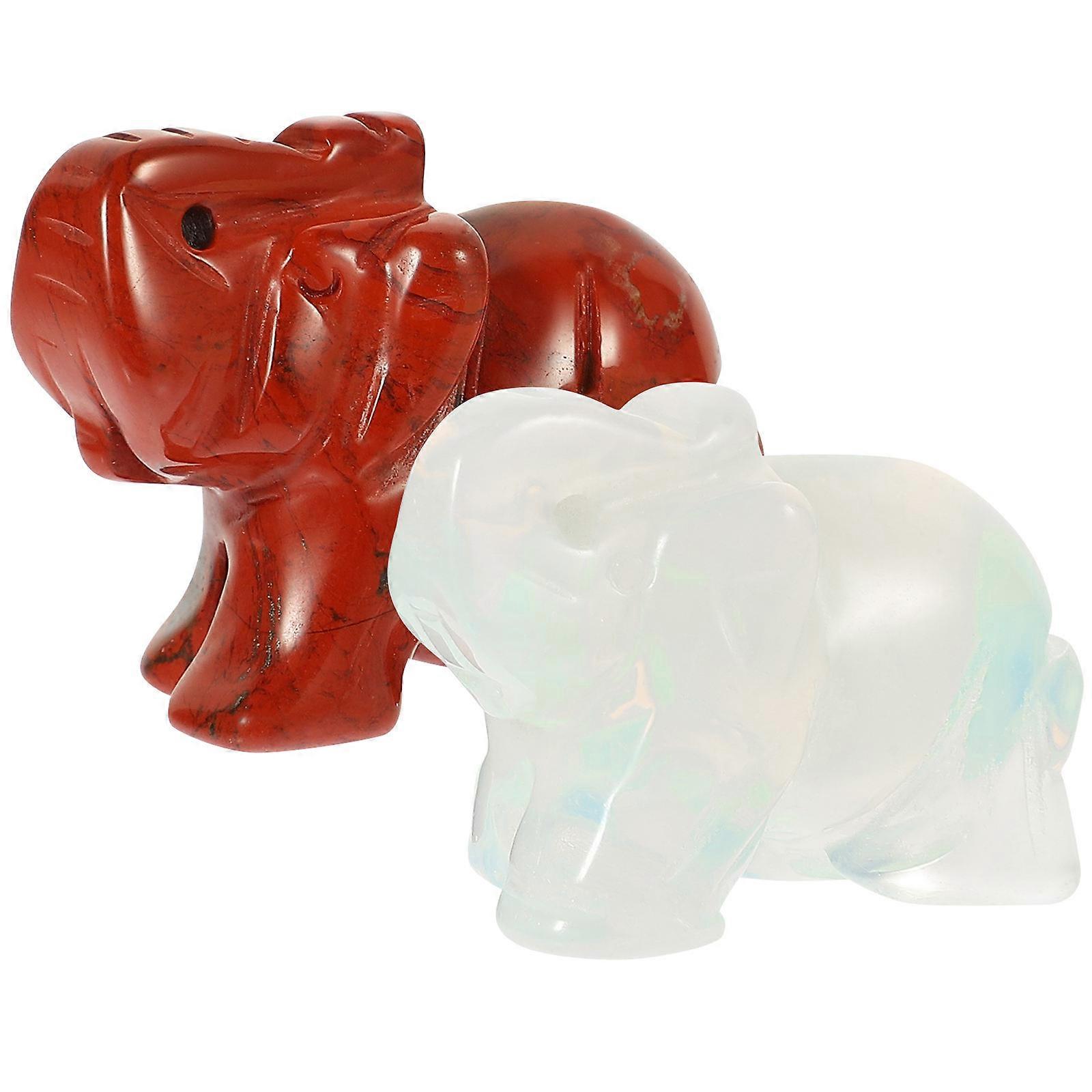 Quartz Elephant Statue for Decoration 8Pcs Crystal Elephant Figurines Assorted