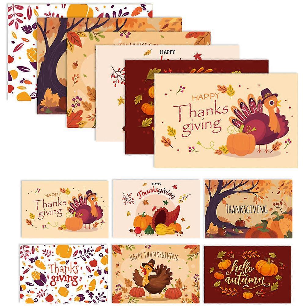 36 Pcs Assorted Color Greeting Cards Blessing Cards For Youngsters Thanksgiving Festival Rectangle Shape
