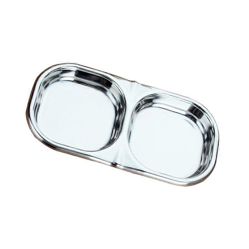 Stainless Steel Dipping Sauce Container 3Pcs For Home Use Mealtime 8.5X8.5Cm With Sub-Grid Design