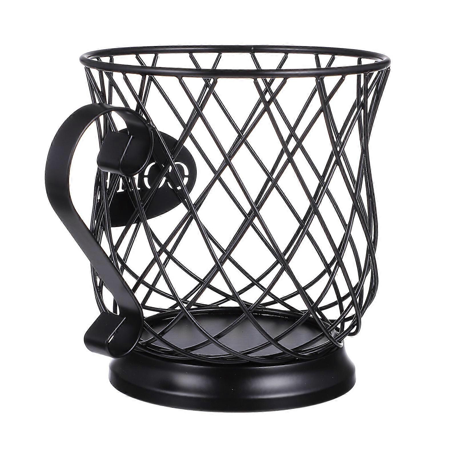 Cup Holder Coffee Pod Organizer for Storage 2Pcs Black Basket Set